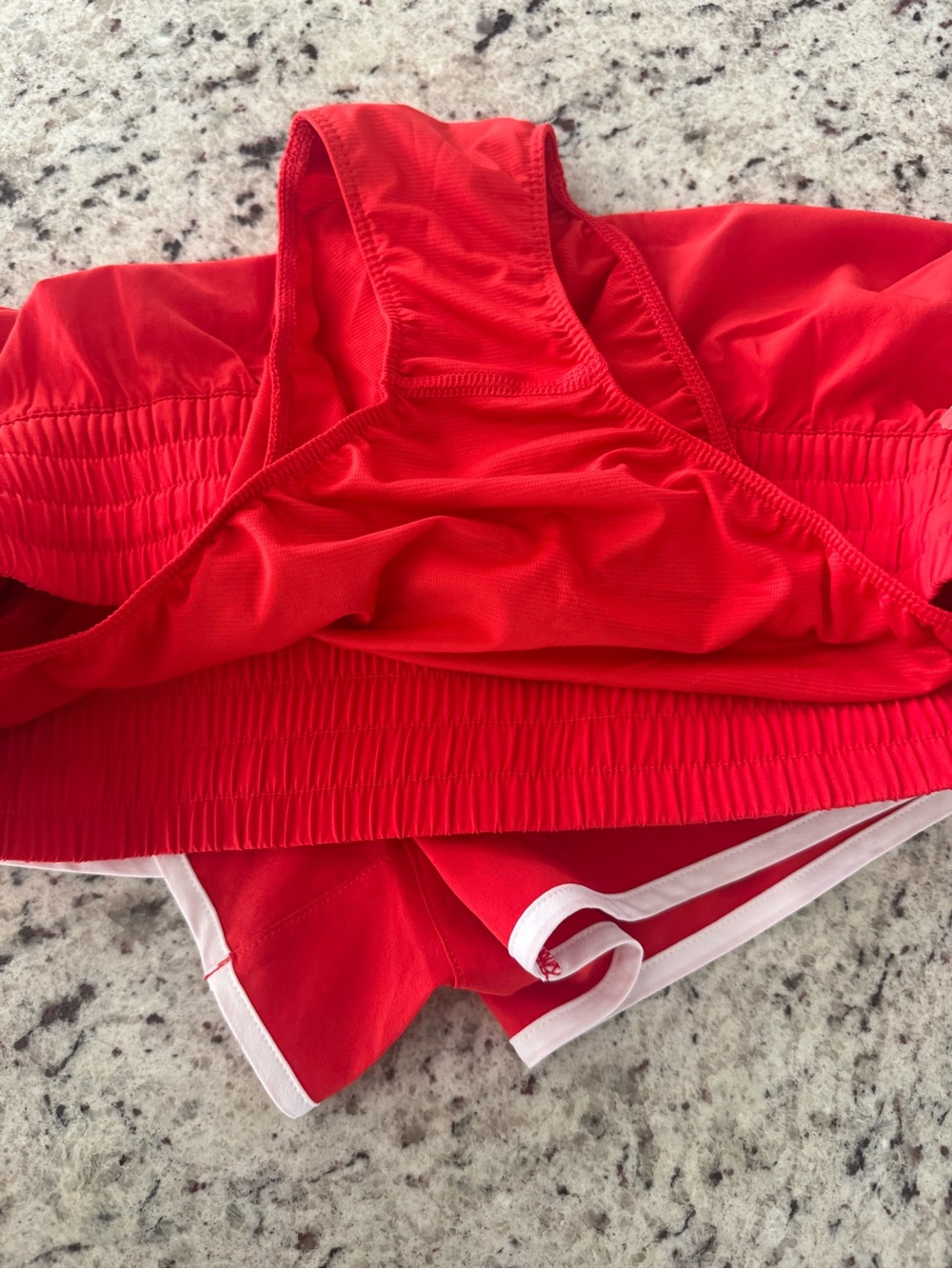 Athleta Red Weekender Athletic Shorts with White Trim High Rise Sz M - Picture 5 of 7